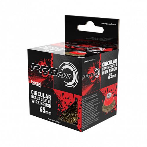 Щетка для УШМ Beorol, чашка, 65 мм, М14, латунированная гофрированная проволока фото