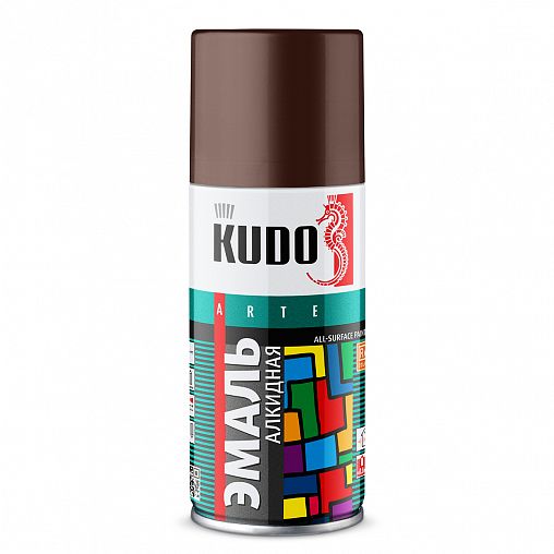 Аэрозольная алкидная краска Kudo KU-1012.1, 210 мл, RAL 8017, коричневая фото