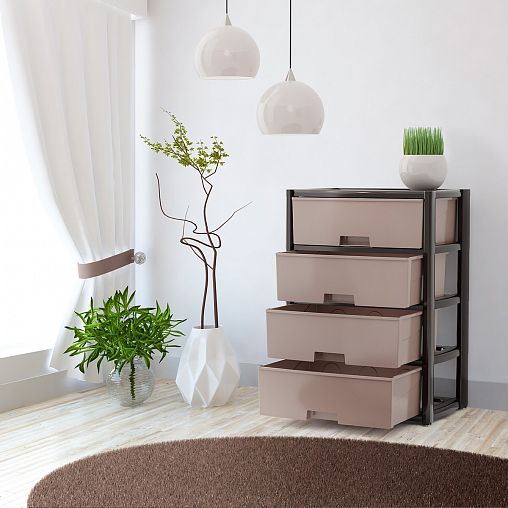 Комод четырехсекционный Альтернатива Колорит, 56 x 39 x 81 см, венге фото