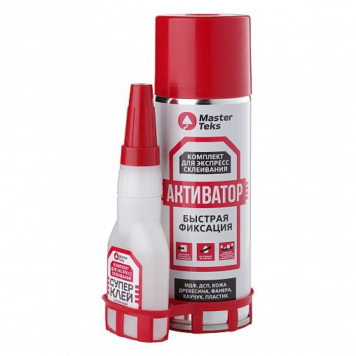 Супер-клей цианоакрилатный MasterTeks, 200 мл + 50 г фото