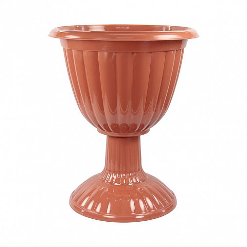 Вазон на высокой ножке Альтернатива Жасмин, 12 л, коричневый фото