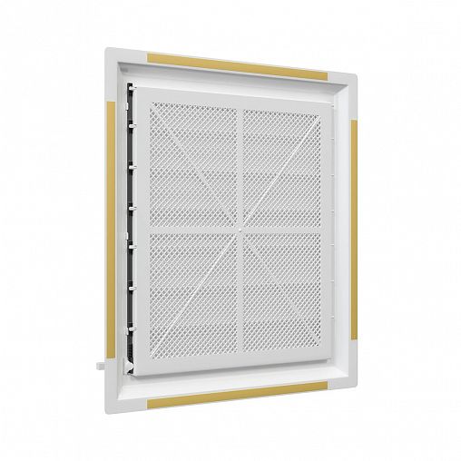 Вентиляционная решетка с сеткой и жалюзи Era Airvent, регулируемая, пластик, 349 x 399 мм фото