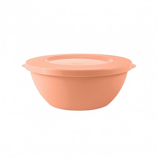 Набор пластиковых салатников Plast Team Helsinki, с крышками, 3 шт (3 л, 2 л, 1 л), персиковый фото