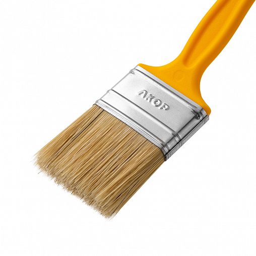 Кисть радиаторная Акор Эксперт, натуральная щетина, пластиковая ручка, 50 x 12 мм фото