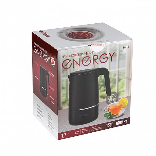 Чайник электрический Energy E-216, двойной корпус, 1,7 л, черный фото