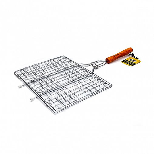 Решетка-гриль BBQ Time, 6 секции, деревянная ручка, 31 x 24 см фото