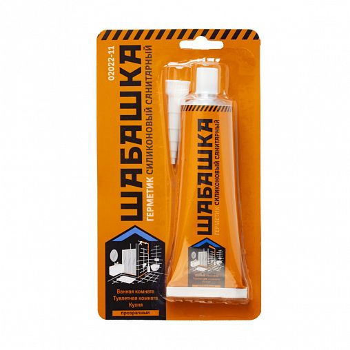 Силиконовый санитарный герметик Шабашка, 85 мл, прозрачный фото
