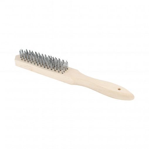 Щетка по металлу Park, 4-рядная, деревянная ручка фото