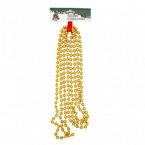 Бусы Шарики, d 10 мм, 2,7 м, золото фото