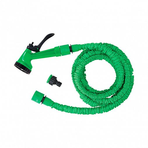 Набор для полива Park, шланг растягивающийся 1/2", 22,5 м, соединители, адаптер, пистолет фото