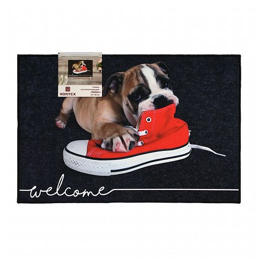 Коврик придверный Vortex Velur Щенок, влаговпитывающий, 40 x 60 см фото