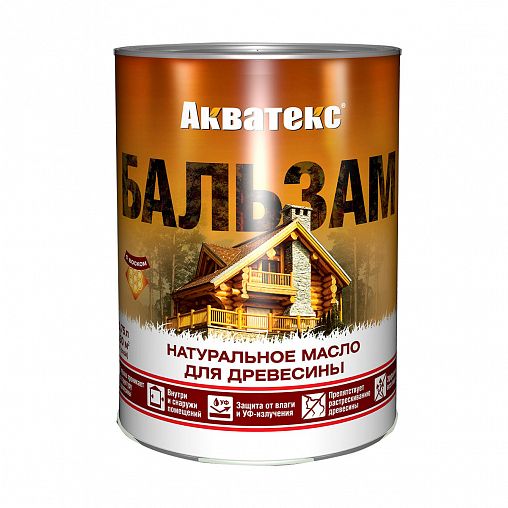 Натуральное масло для дерева Акватекс Бальзам, матовое, 0,75 л, дуб фото