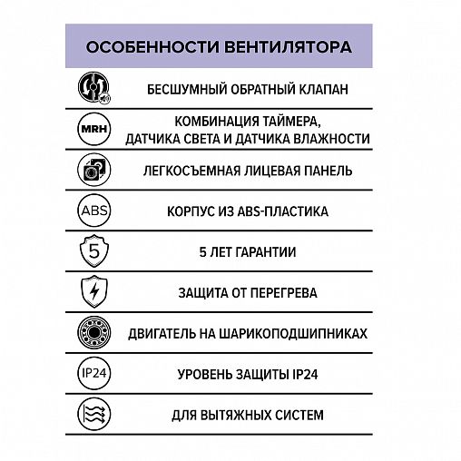 Вентилятор осевой вытяжной DiCiTi Rio 4C MRH D100, с обратным клапаном и электронным таймером фото