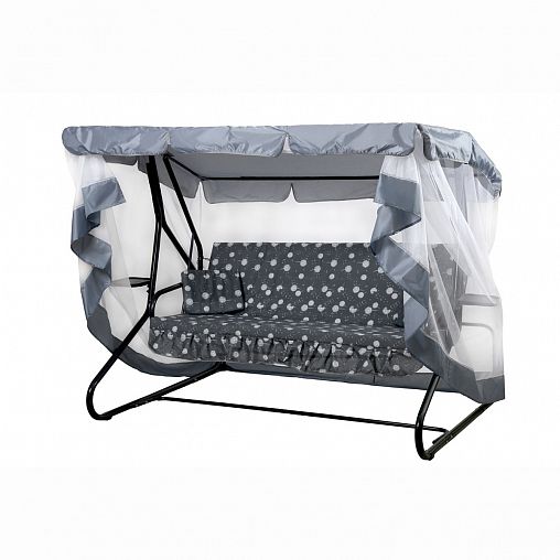 Качели садовые Olsa Люкс 2, трехместные, 214 x 154,3 x 160 см, каркас серый фото