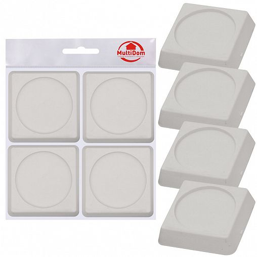 Антивибрационные подставки Мультидом ПТ76-143, для стиральной машины и холодильника, 4 шт фото