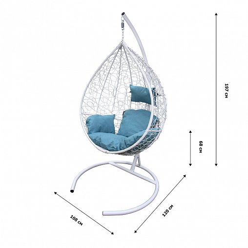 Кресло подвесное Garden story Сфера, 108 х 120 x 197 см, каркас белый фото