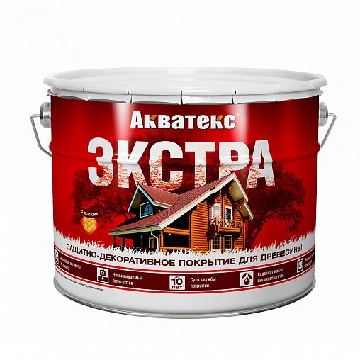 Защитно-декоративное покрытие для дерева Акватекс Экстра, полуглянцевое, 9 л, сосна фото