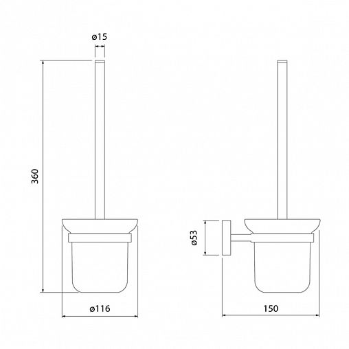 Ершик для унитаза настенный IDDIS Sena, с подставкой, хром фото
