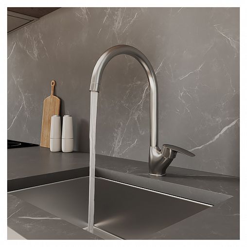 Смеситель для кухни Milardo Rora, сатин фото