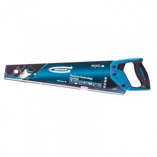 Ножовка по дереву Gross Piranha, 450 мм, 3D заточка, 11 - 12 TPI фото