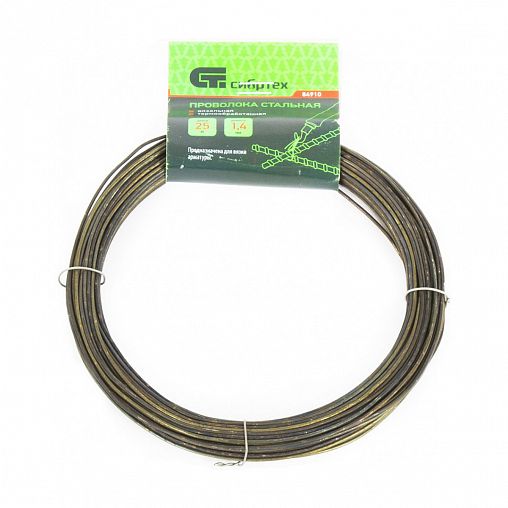 Проволока стальная Сибртех, вязальная, термообработанная, 1,4 мм x 25 м фото