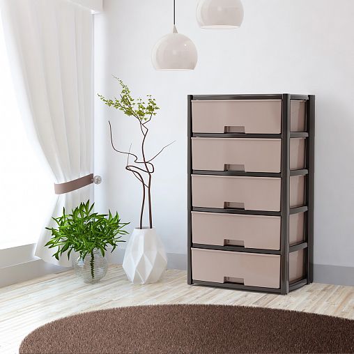Комод пятисекционный Альтернатива Колорит, 56 x 39 x 100 см, венге фото