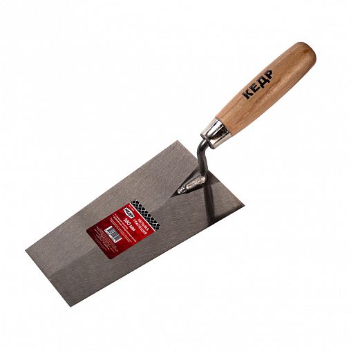 Кельма Кедр Трапеция, стальная, деревянная ручка, 180 мм фото