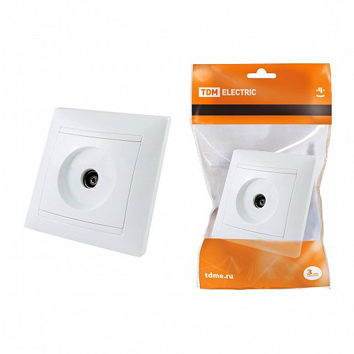 Розетка телевизионная Tdm Electric Лама, 0 - 2400 МГц, белая фото