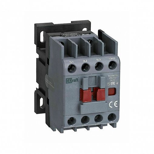 Контактор DEKraft КМ-102, 1НО, 9 А, 220/230 В, АС3/АС4 фото
