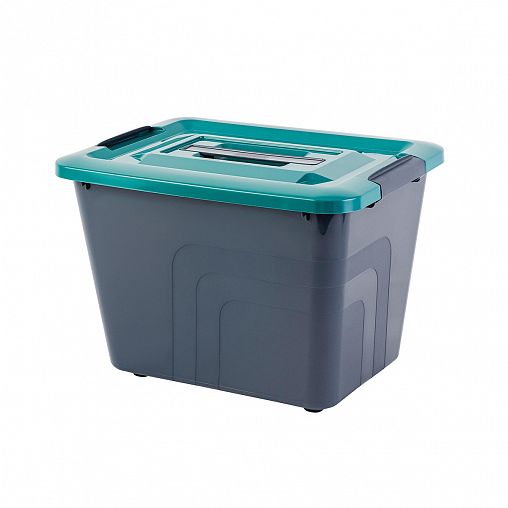 Ящик для хранения Plast Team Bergen Fjord, с лотком и ручкой, 18 л, вулканический базальт фото