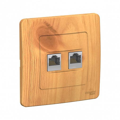 Розетка компьютерная RJ45 двойная Systeme (Schneider) Electric Blanca, встраиваемая, ясень фото