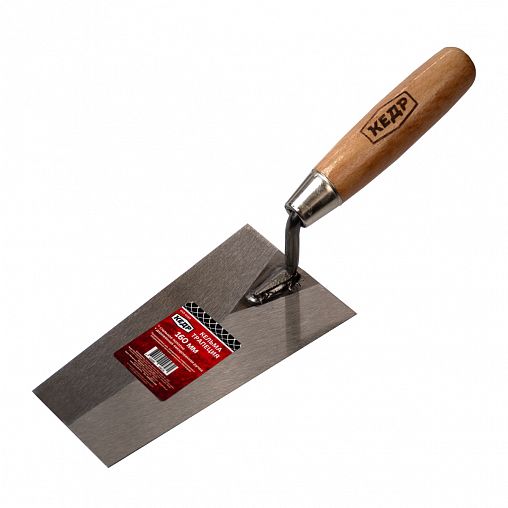 Кельма Кедр Трапеция, стальная, деревянная ручка, 160 мм фото