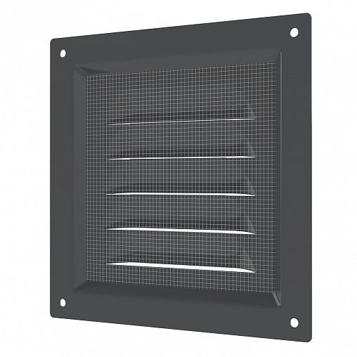 Решетка вентиляционная Era 1212МЭ Gray, эмалированная сталь, 125 x 125 мм фото