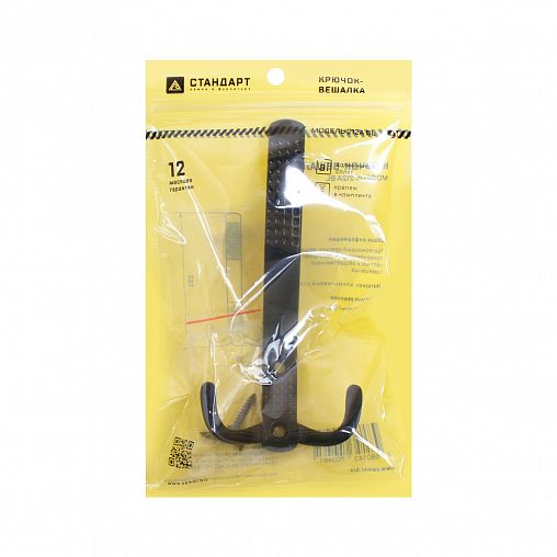 Крючок-вешалка Стандарт 212 A BL, трехрожковый, матовый черный фото