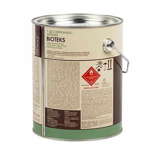 Защитный лессирующий состав для дерева Bioteks 2-в-1, 2,7 л, бесцветный фото
