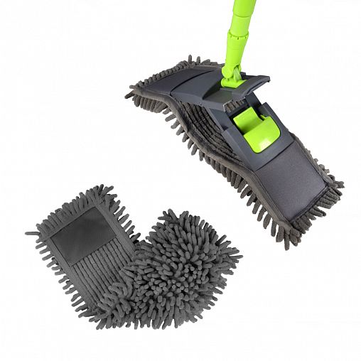 Швабра для пола Рыжий кот MopM4, насадка из микрофибра, серая фото