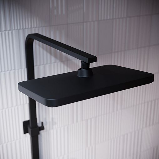 Душевая система с тропическим душем IDDIS Slide, с управлением Push Control, черная матовая фото