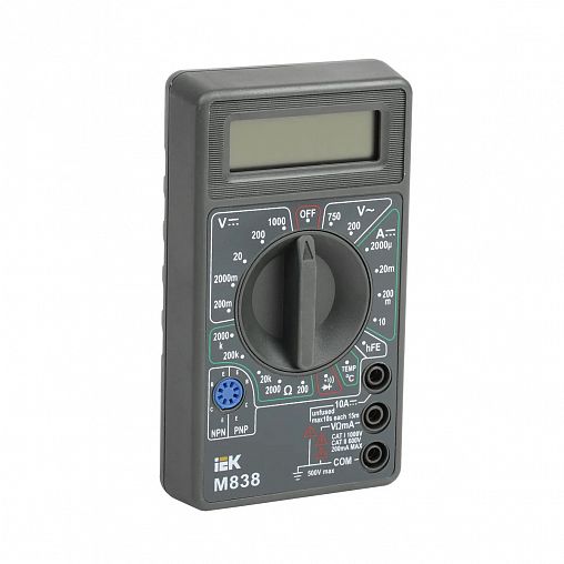 Мультиметр цифровой IEK Universal M838, с ЖК-дисплеем фото