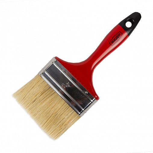 Кисть плоская Кедр Профи №4, натуральная щетина, пластиковая ручка, 100 мм фото