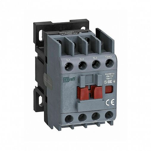 Контактор DEKraft КМ-102, 1НО, 18 А, 220/230 В, АС3/АС4 фото