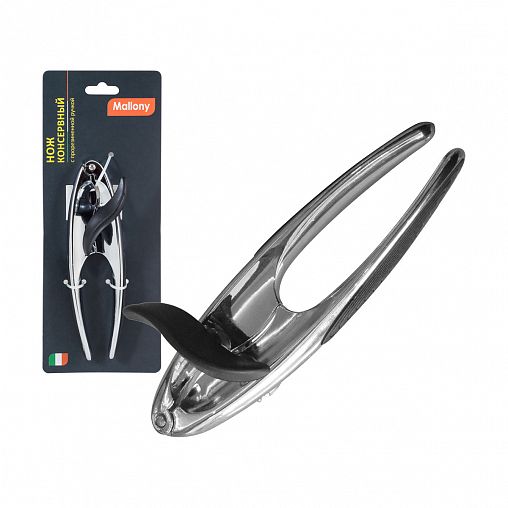 Нож консервный Mallony Moderno, с прорезиненной ручкой, 15,5 x 4,4 x 5,5 см фото