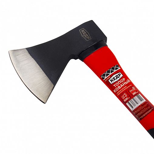 Кованый топор Кедр, стеклопластиковая обрезиненная ручка, 0,8 кг фото