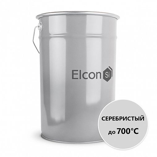 Эмаль термостойкая Elcon Max Therm, до +700 °С, 25 кг, серебро цена ...