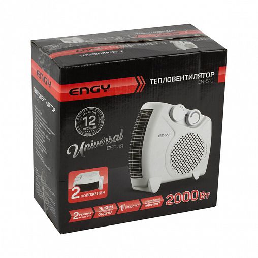 Тепловентилятор настольный Engy EN-510, 2 режима, 2000 Вт, белый фото