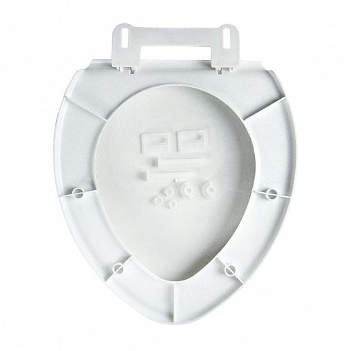 Сиденье для унитаза Мультипласт Групп, 47 x 38 x 3,5 см, белый мрамор фото