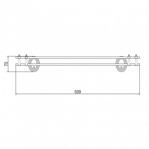 Полка в ванную Fashun A1507, хром фото