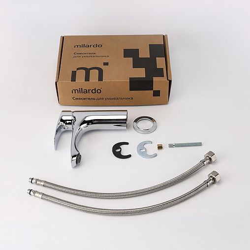 Смеситель для раковины с коротким изливом Milardo Rora, хром фото