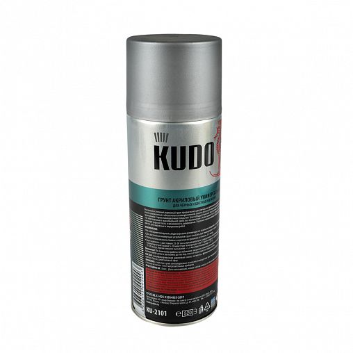 Грунт акриловый аэрозольный Kudo KU-2101, 520 мл, серый фото
