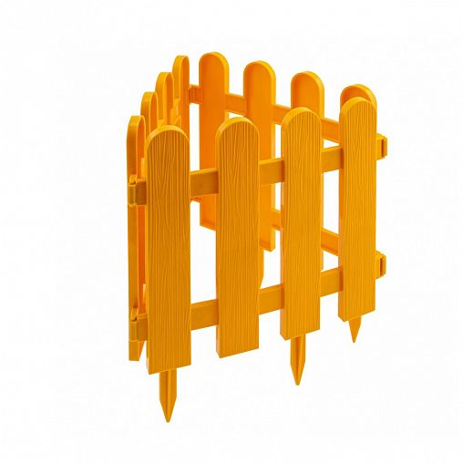 Забор декоративный Palisad Классика, 29 x 224 см, 7 секций, желтый фото