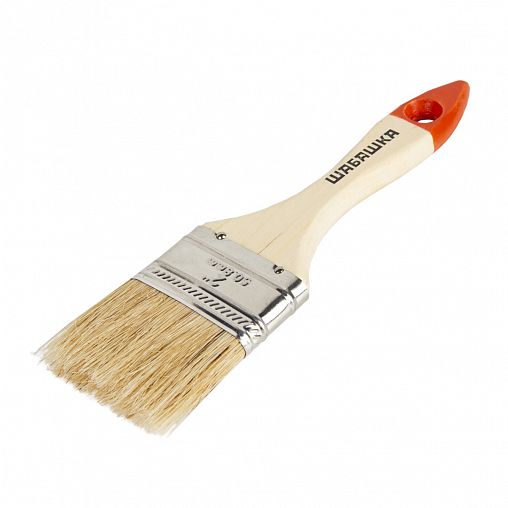 Кисть плоская Шабашка №2, натуральная щетина, деревянная ручка, 50 мм фото
